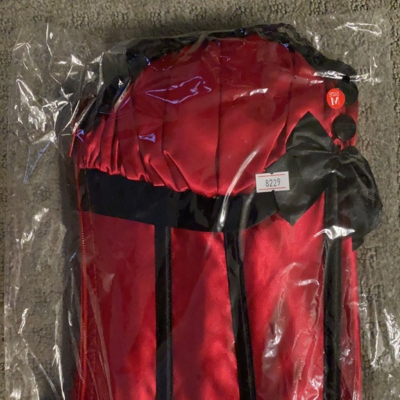 New! Peasant princess Burlesque Corset Size S, M, L Red Black - Picture 4 of 4